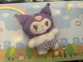 Sanrio Baby Kuromi Fluffy Small Plush Keychain (In-stock) Tiny Tackle Procedure Worker