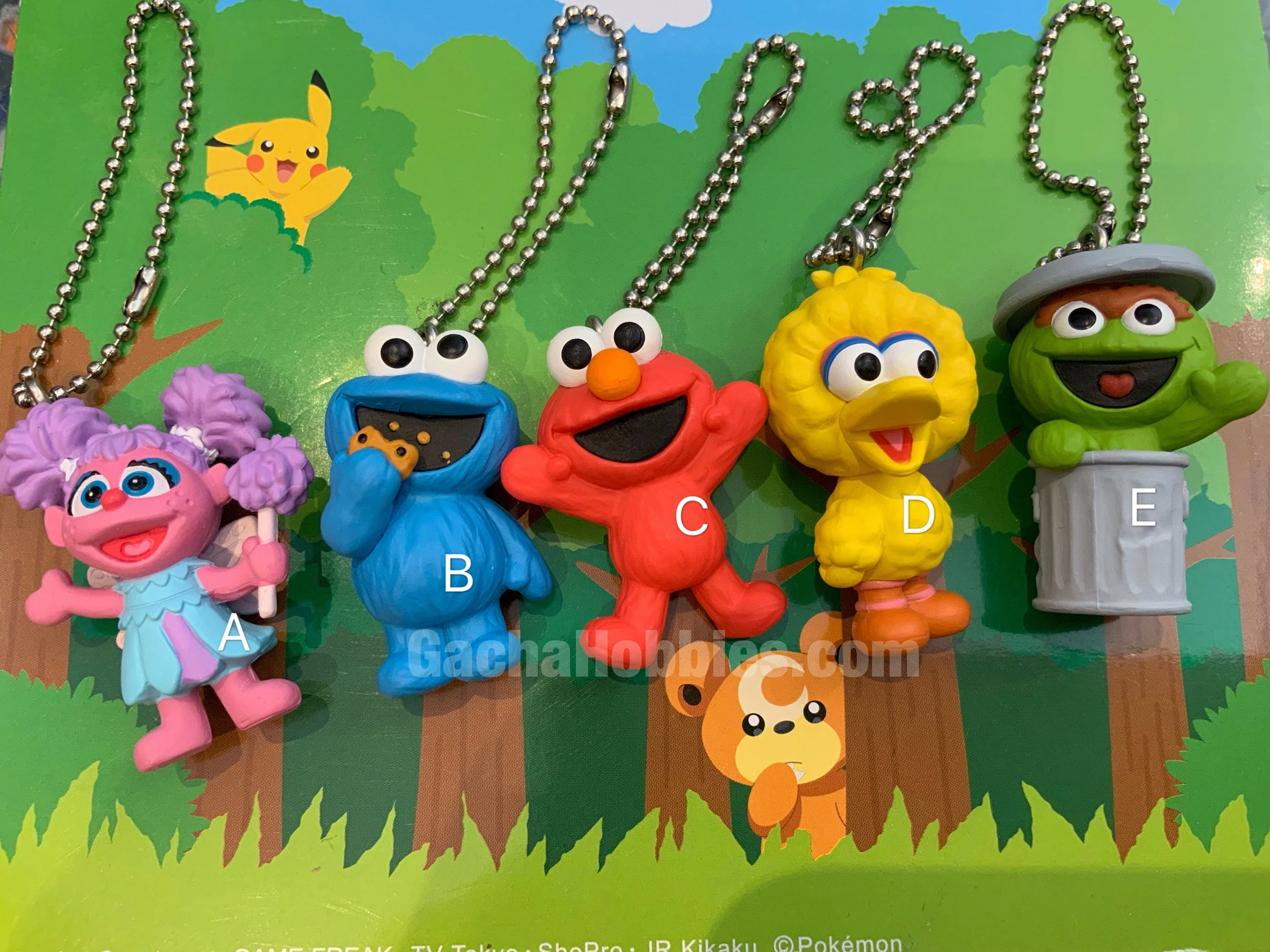 Bird Sculpture Sesame Street Character Figure Keychain 5 Pieces Set (In-stock)