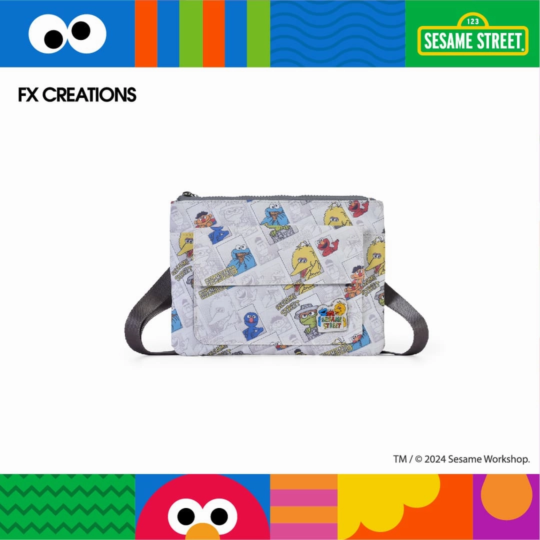 Action Statue Brick and mortar Sesame Street Crossbody Bag - Classic Characters Design