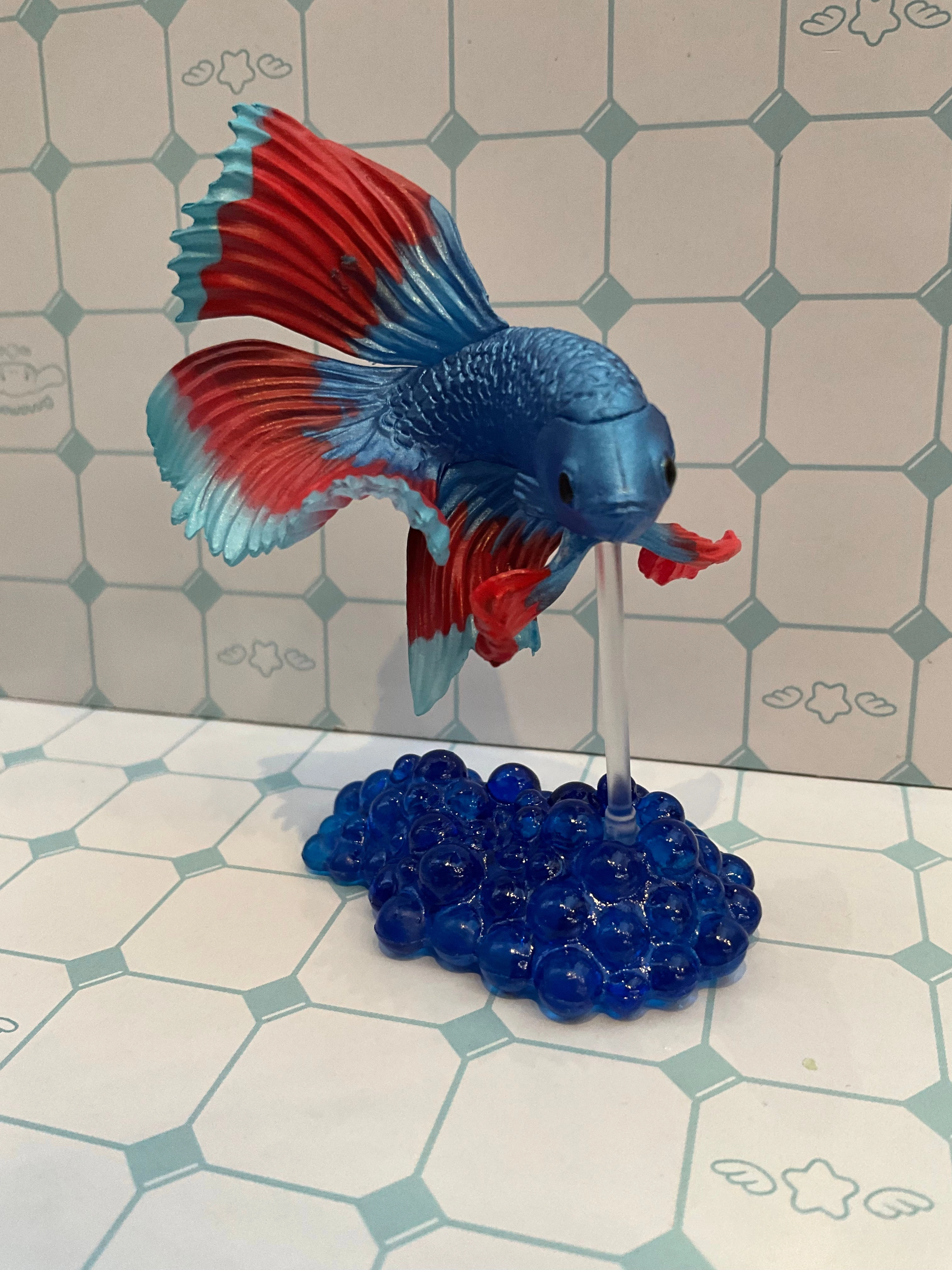 Paper Model Craft Project Siamese Fighting Fish Small Figure 6 Pieces Set (In-stock)