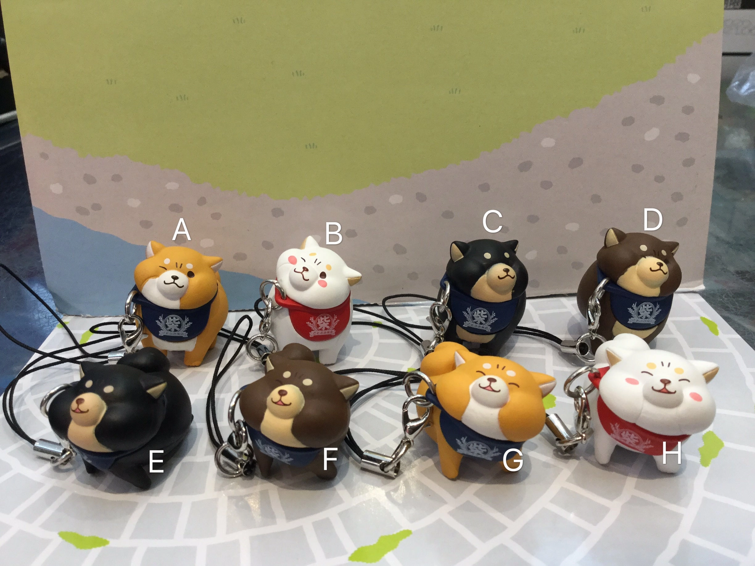 Museum Gift Character Art Shiba Inu Refusion Figure Keychain 8 Pieces Set (In-stock)