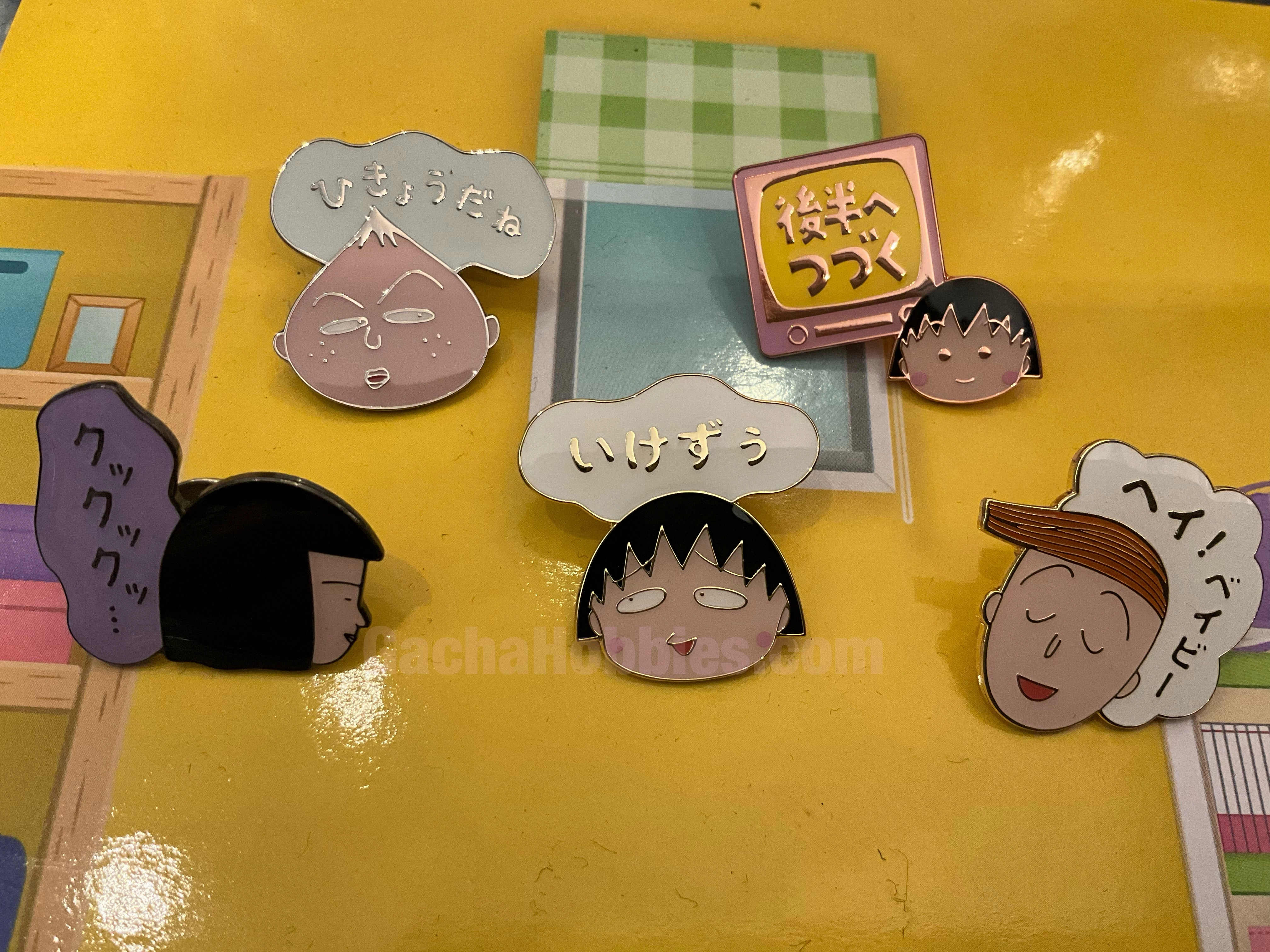 Interchangeable Part Chibi Maruko Chan Characters Metal Pin 5 Pieces Set (In-stock)