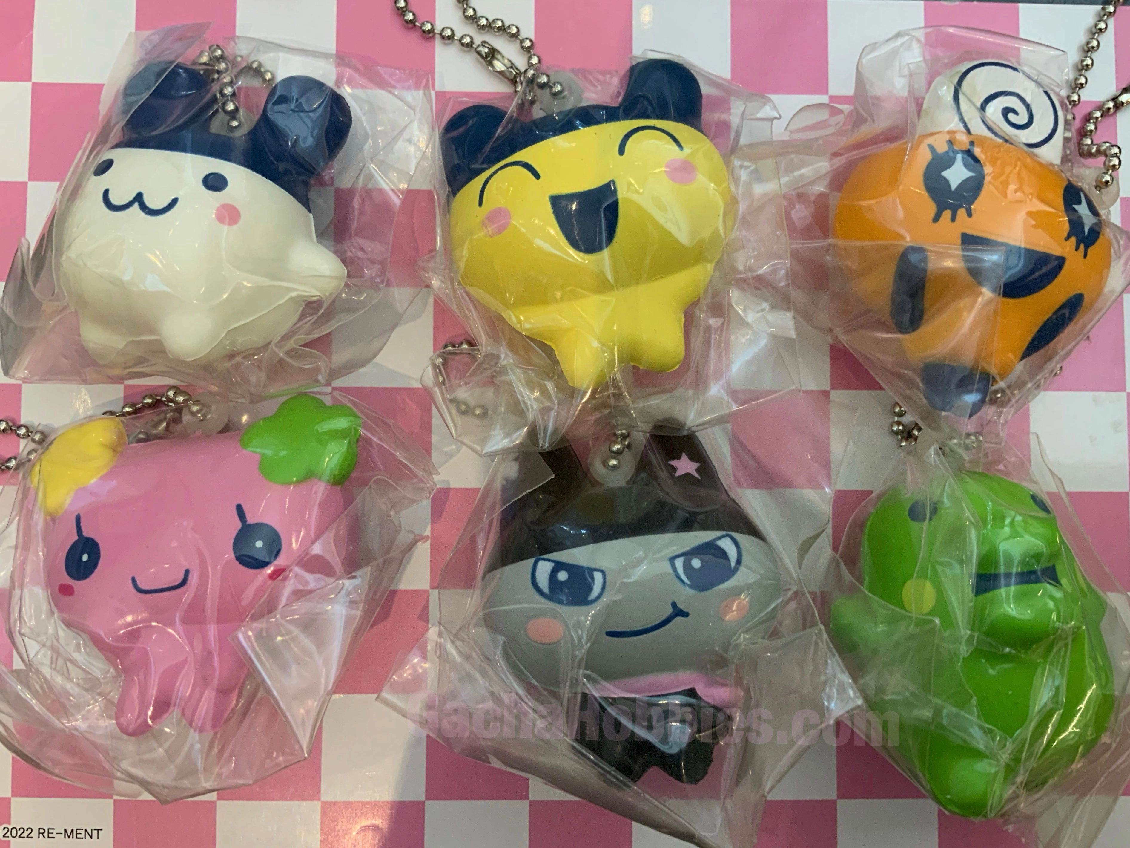 Secret Figure Exhibition Ready Tamagotchi Characters Squishy Keychain 6 Pieces Set (In-stock)
