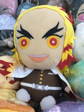 Small Vision Informed Expert Kimetsu no Yaiba Demon Slayer Kyojuro Rengoku Sitting Big Plush (In-stock)