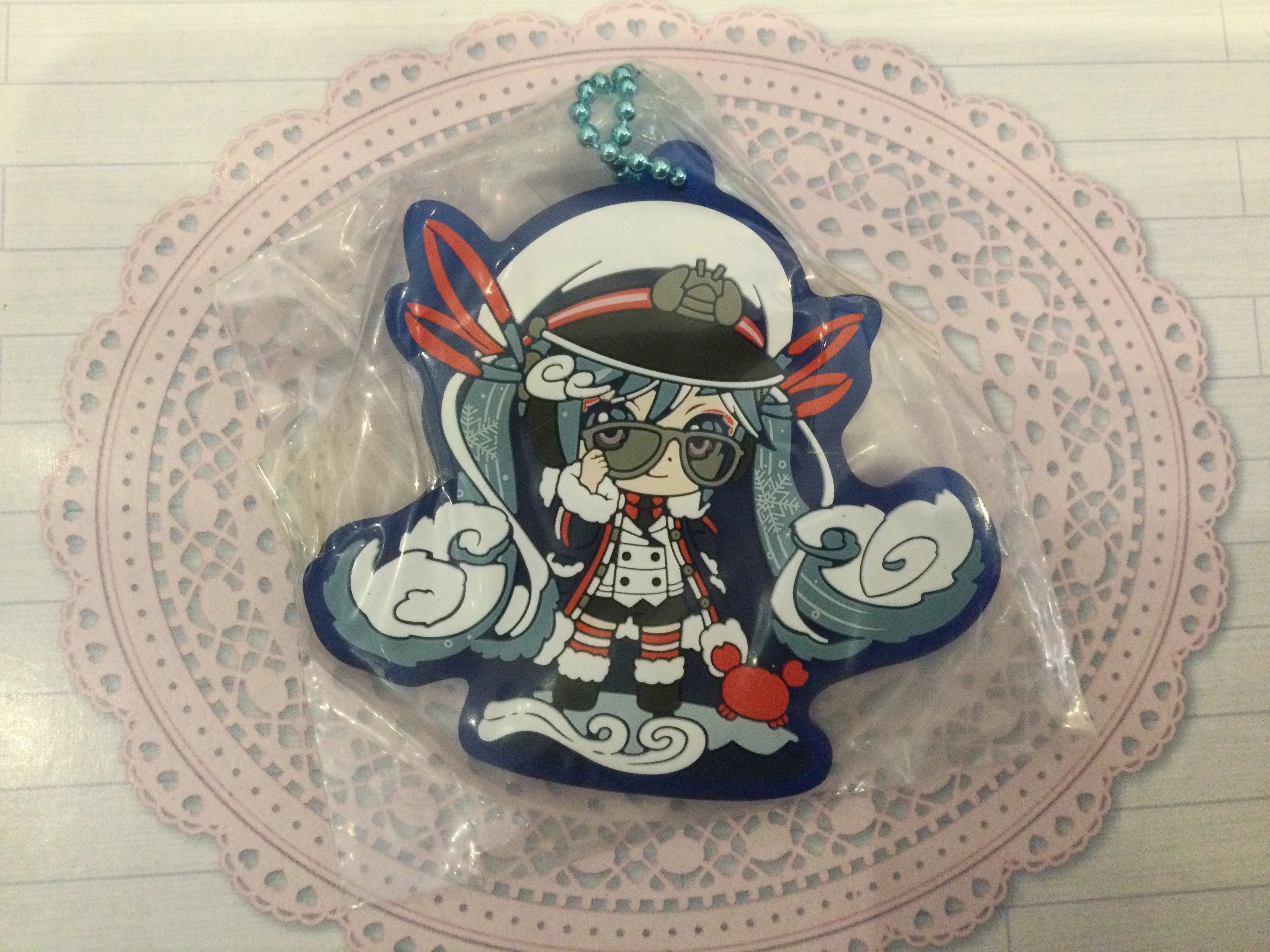 Vocaloid Snow Miku 2022 Grand Voyage Rubber Keychain 3 Pieces Set (In-stock) Premium Display
