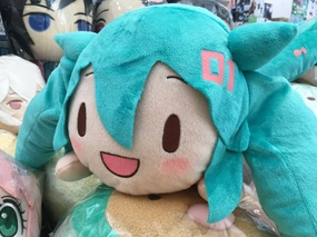 Medal Worker Fuwapuchi Hatsune Miku Cat Open Eyes Sporty Outfit Live Audience Lying Down Medium Plush (In-stock)